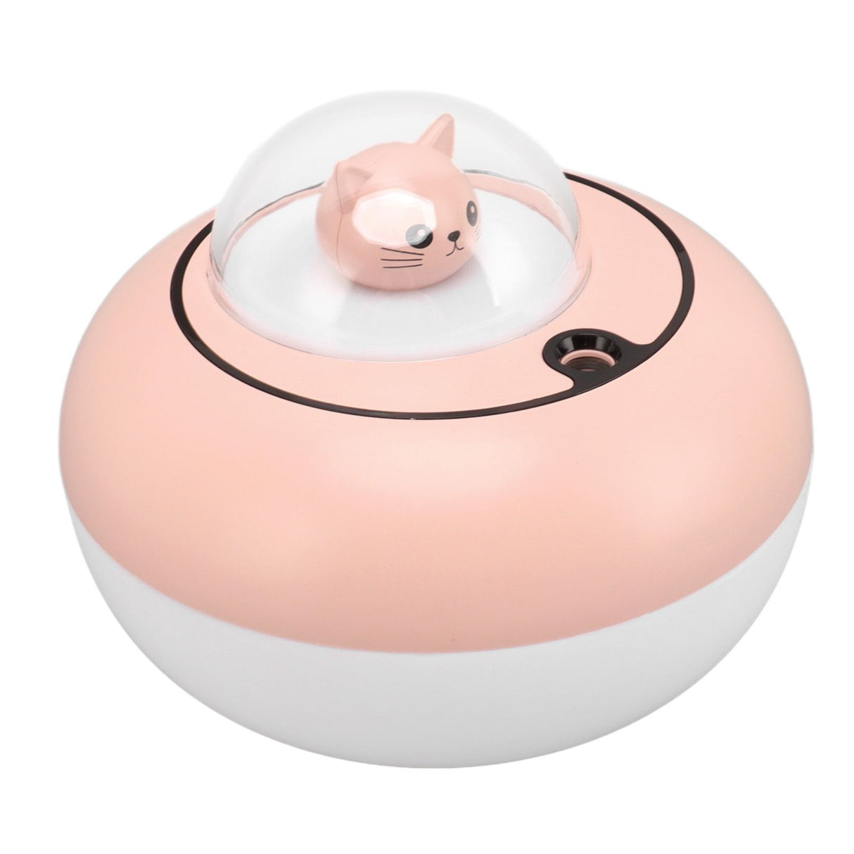 Mini Humidifier Cute Cat Sculpture Portable Quiet Desktop Air Humidifier for Home Office USB Plug in Pink
