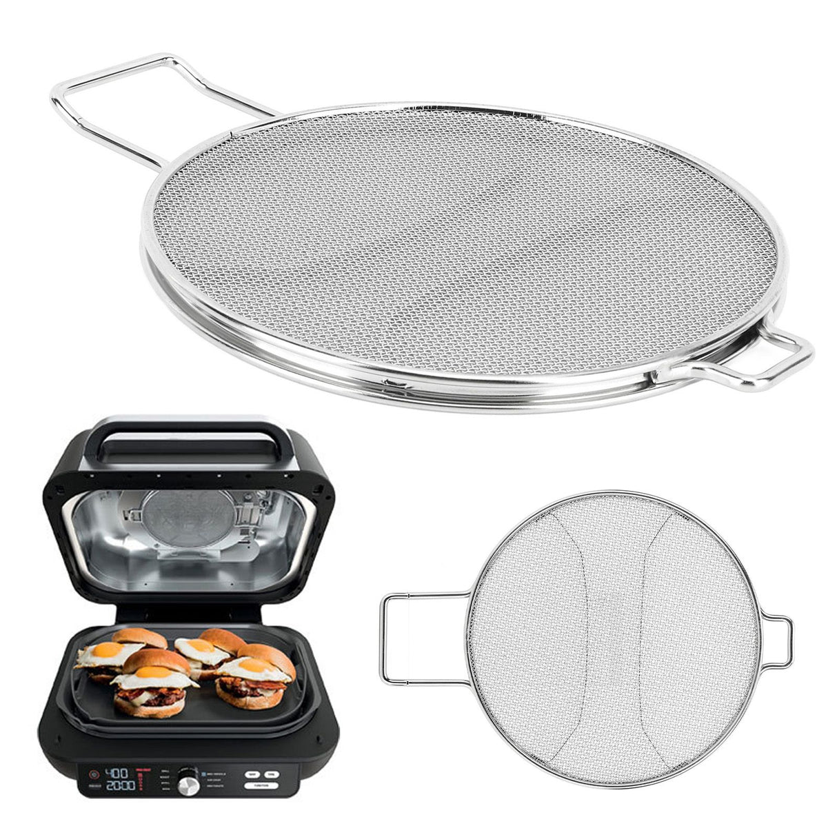 Detachable Stainless Steel Splatter Shield Replacement for Ninja Foodi IG651 Fryer Accessories