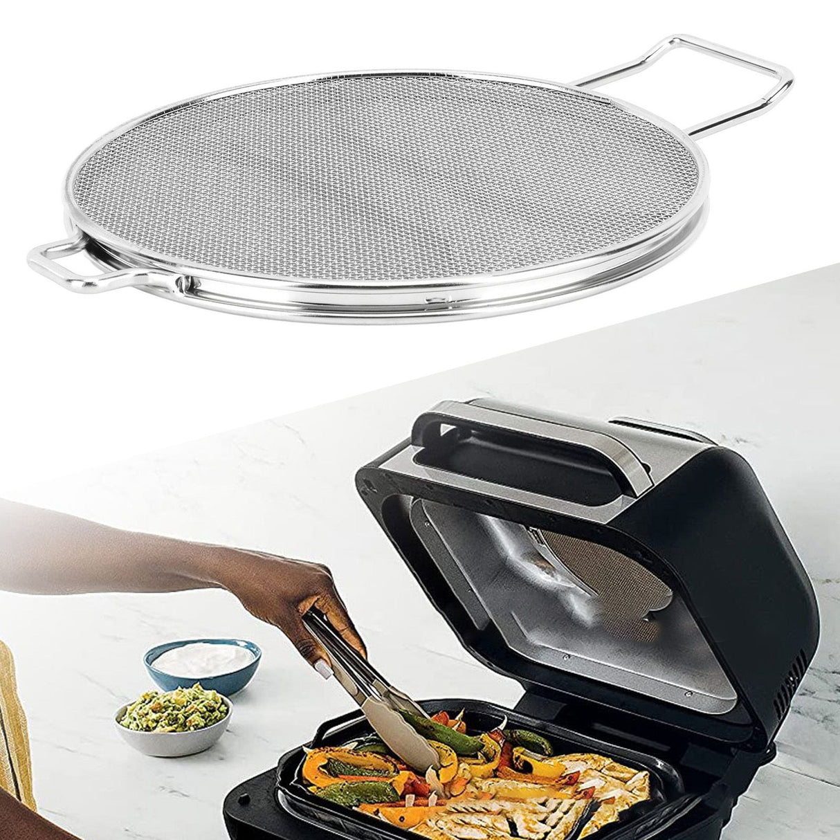 Detachable Stainless Steel Splatter Shield Replacement for Ninja Foodi IG651 Fryer Accessories
