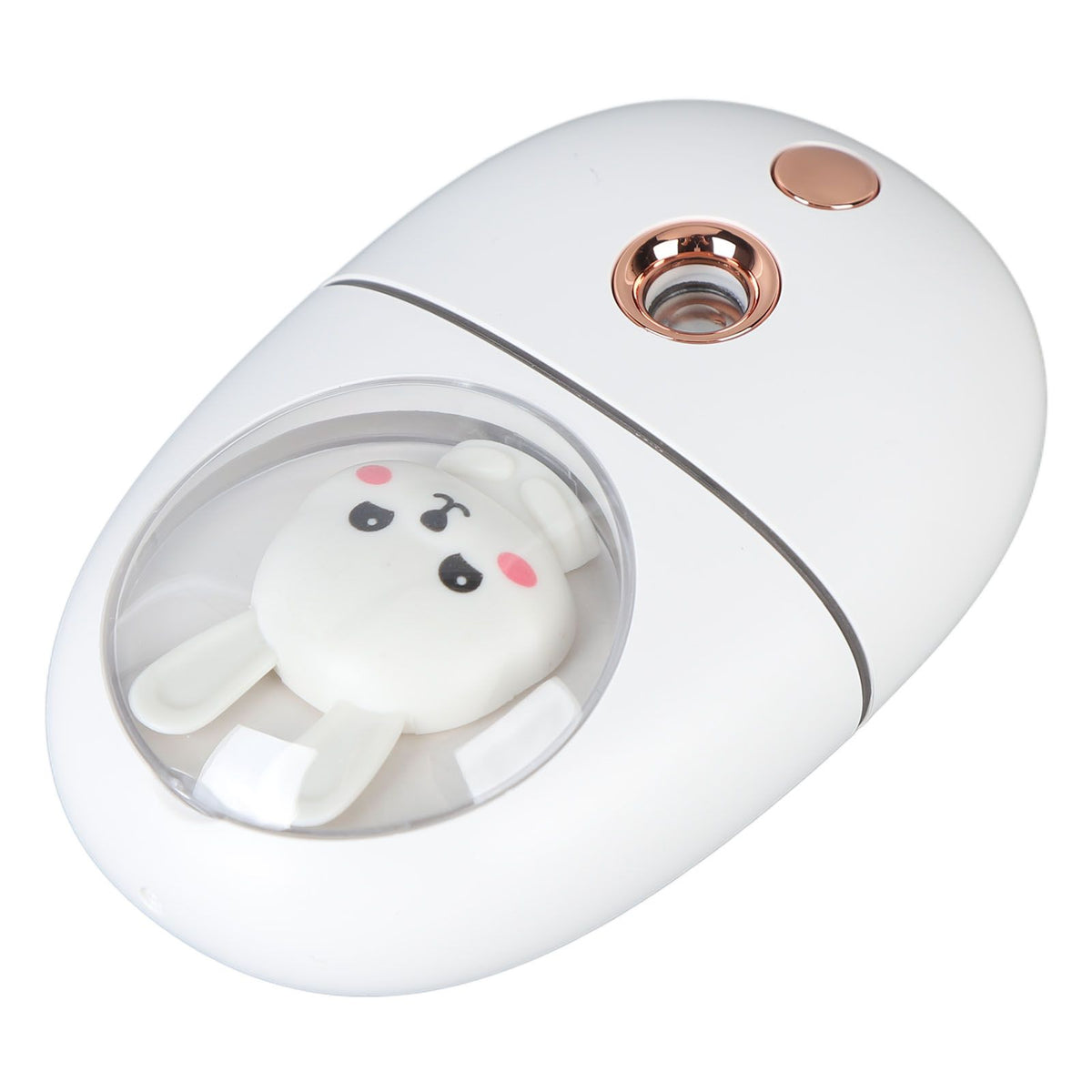 Cute Animal Facial Mist Sprayer USB Rechargeable Mini Eye Face Humidifier for Travelling 35ml 500mah White