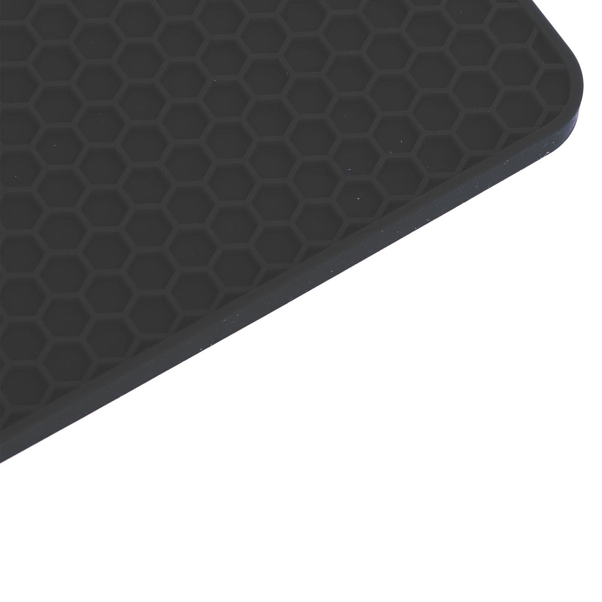 5pcs Silicone Pot Holders Mat Heat Resistant Anti Slip Square Honeycomb Trivet Mat Hot Pads for Kitchen Counter Black