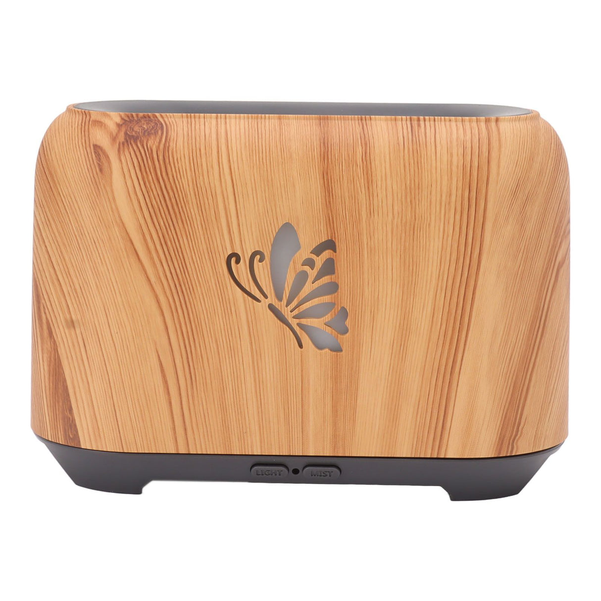 150ml Flame Diffuser Humidifier Prevents Dryness Silent Operation Wood Grain Humidifier with 7 Color Lights for Bedroom Office Light Grain