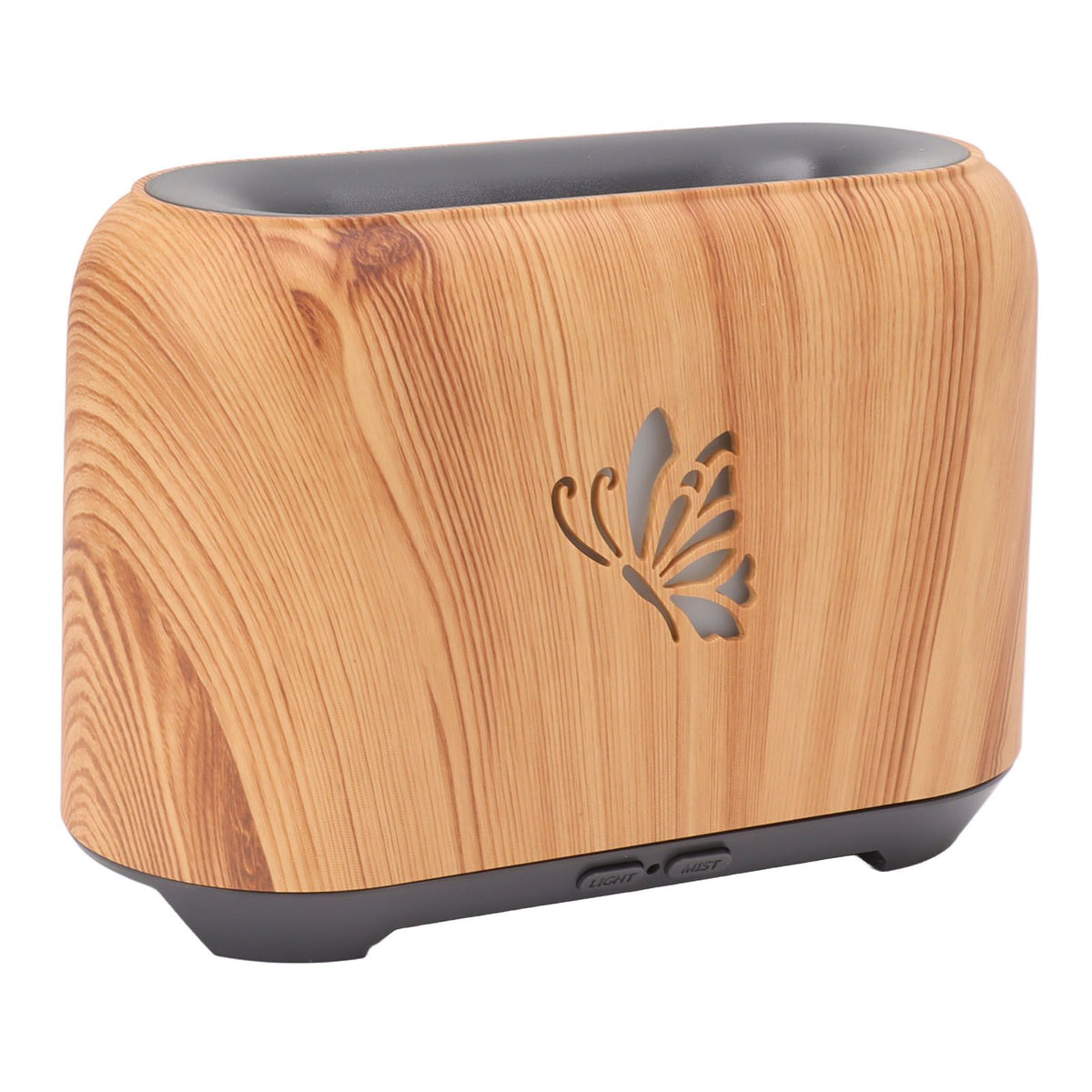 150ml Flame Diffuser Humidifier Prevents Dryness Silent Operation Wood Grain Humidifier with 7 Color Lights for Bedroom Office Light Grain