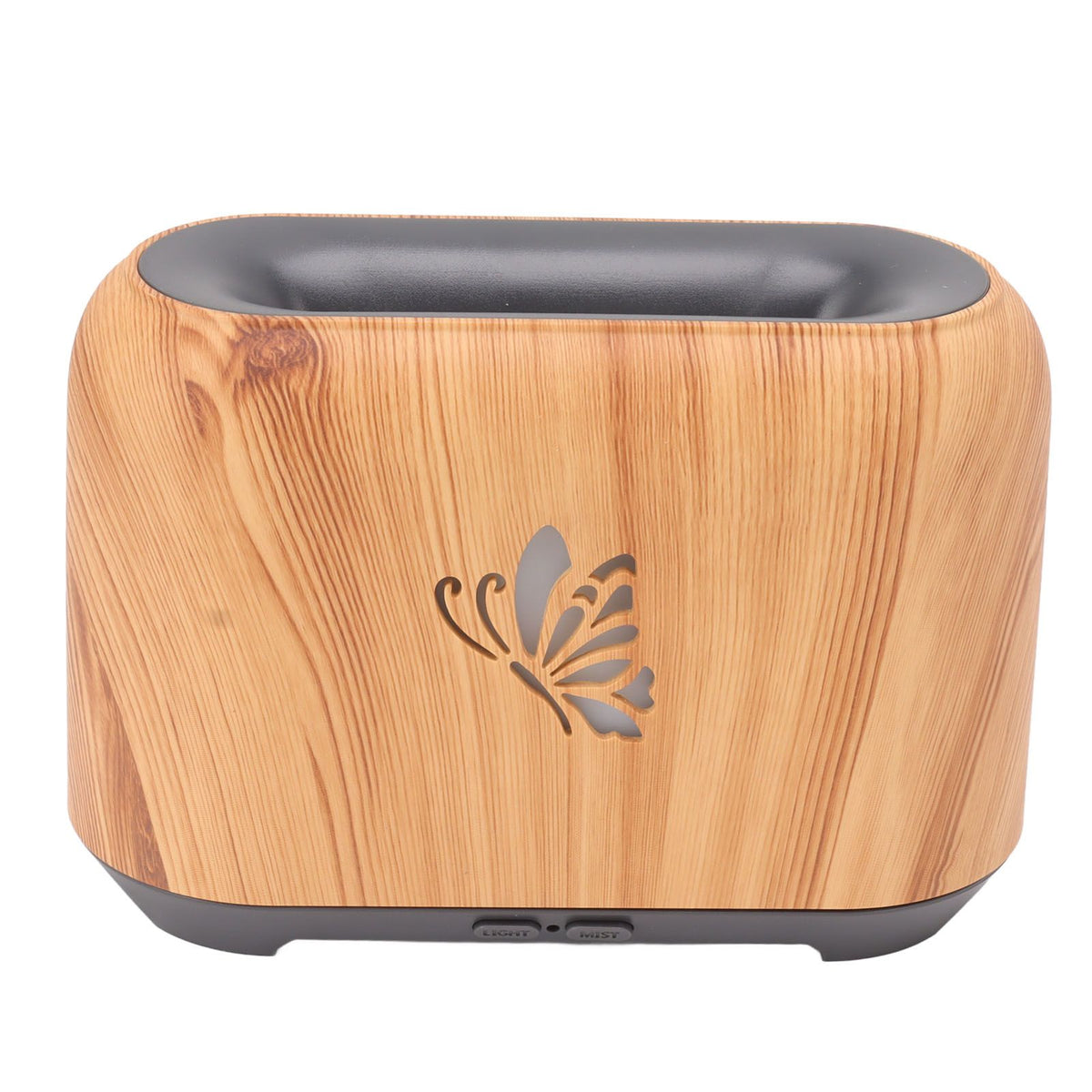 150ml Flame Diffuser Humidifier Prevents Dryness Silent Operation Wood Grain Humidifier with 7 Color Lights for Bedroom Office Light Grain