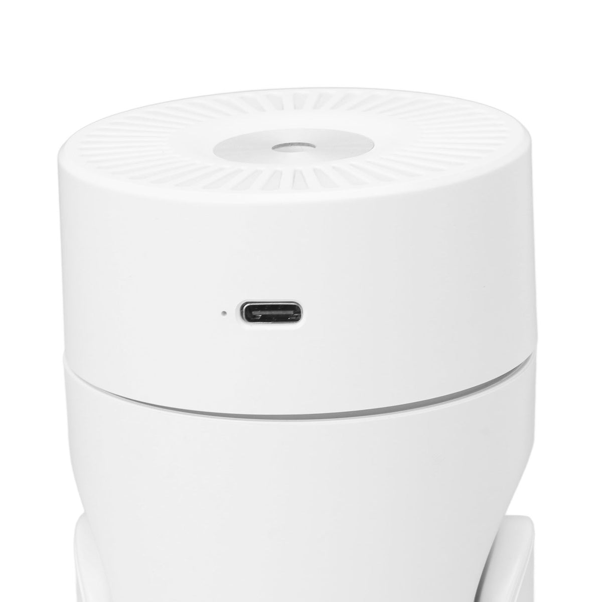 Portable Mini Humidifier USB Automatic Rotating Super Quiet Small Desktop Cool Mist Humidifier for Bedroom Office Car Travel White