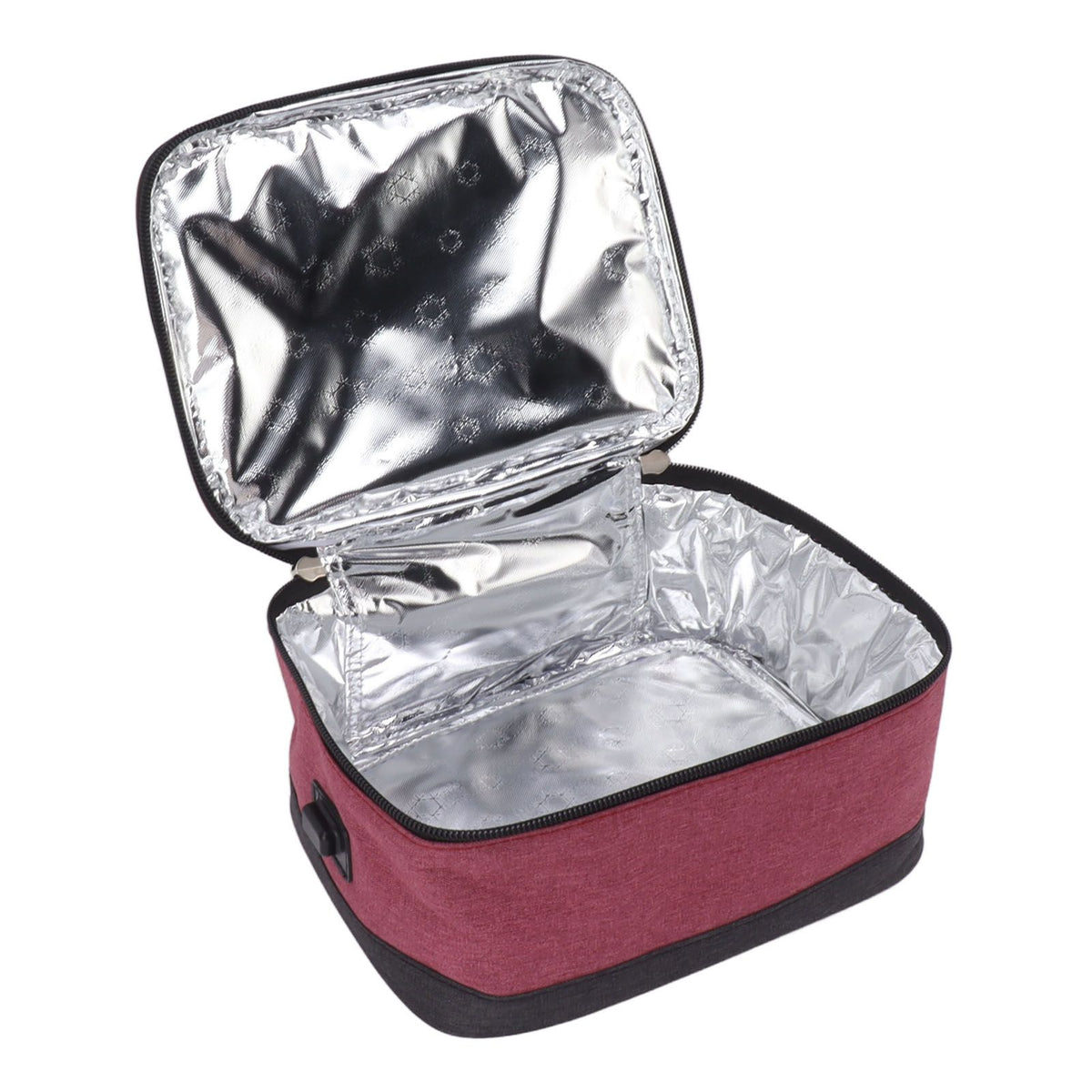 Portable Electric Lunch Box Food Heater USB Constant Heating Insulation Bag Heated Lunch Box Bag Wine Red