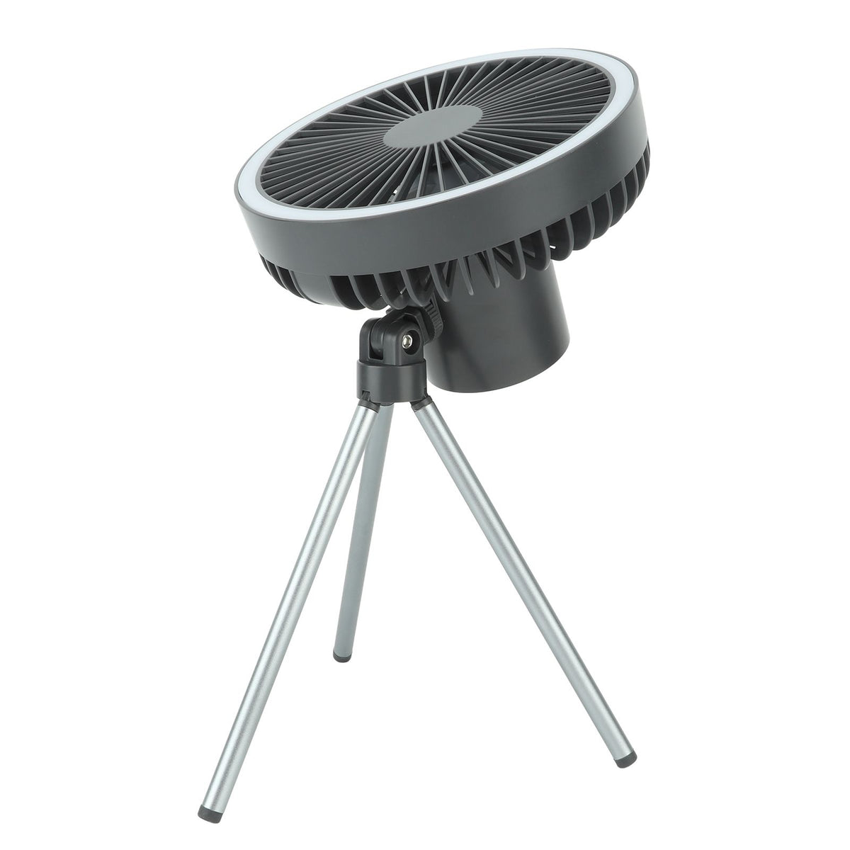 10000mAh USB Tripod Camping Fan Outdoor Portable Camping Fan with Light Power Bank Gray