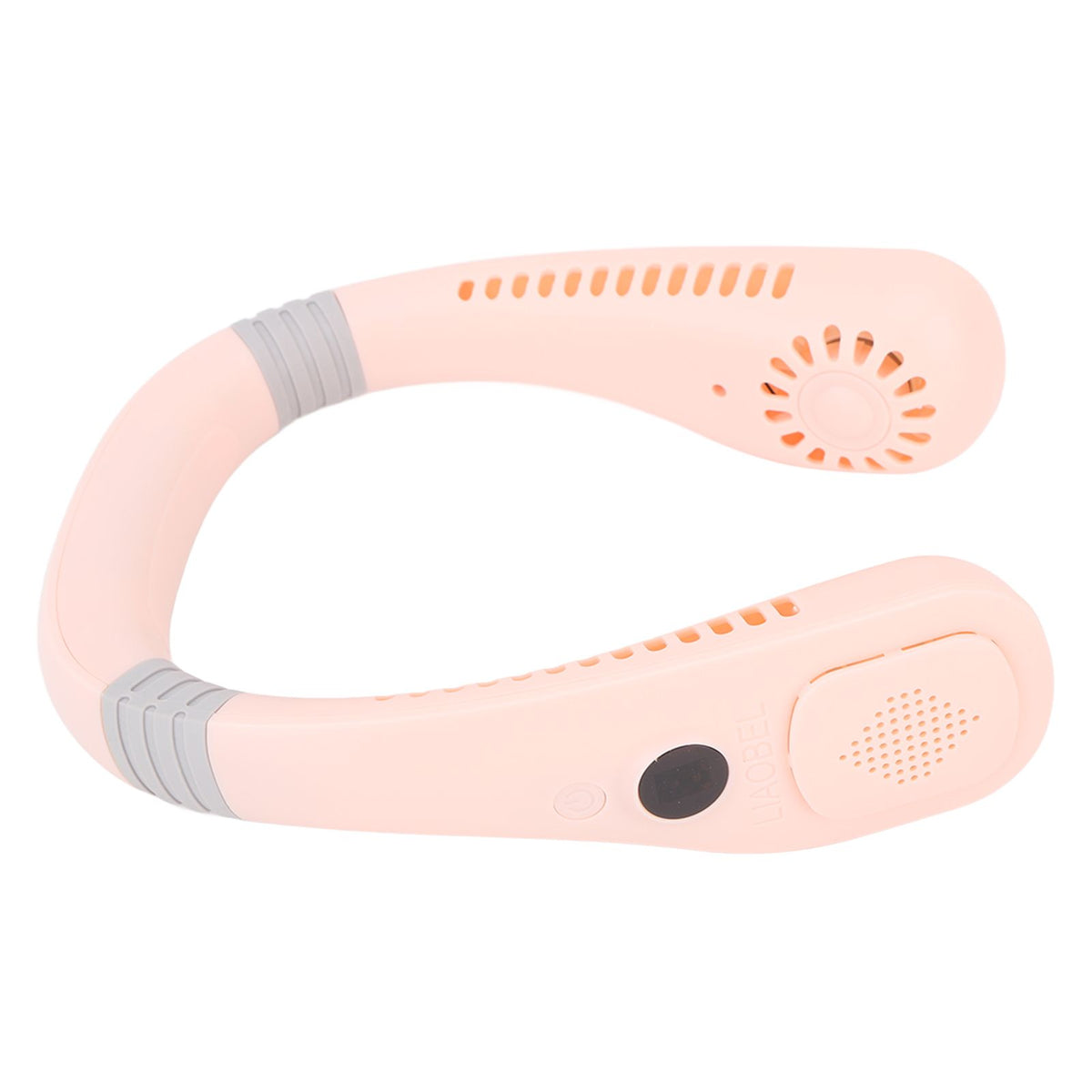 Portable Neck Fan USB Powered Digital Display 5 Gears Cooling Hanging Neck Bladeless Fan for Outdoor Sports Travel Sakura Pink