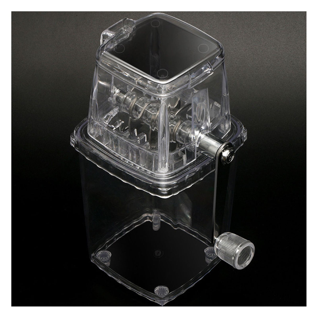 Portable Ice Crusher 1.25L Hand Cranked DIY Manual Shaved Ice Chopper Machine for Home Outdoor Camping Use Transparent