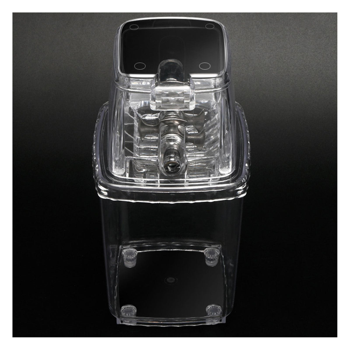 Portable Ice Crusher 1.25L Hand Cranked DIY Manual Shaved Ice Chopper Machine for Home Outdoor Camping Use Transparent