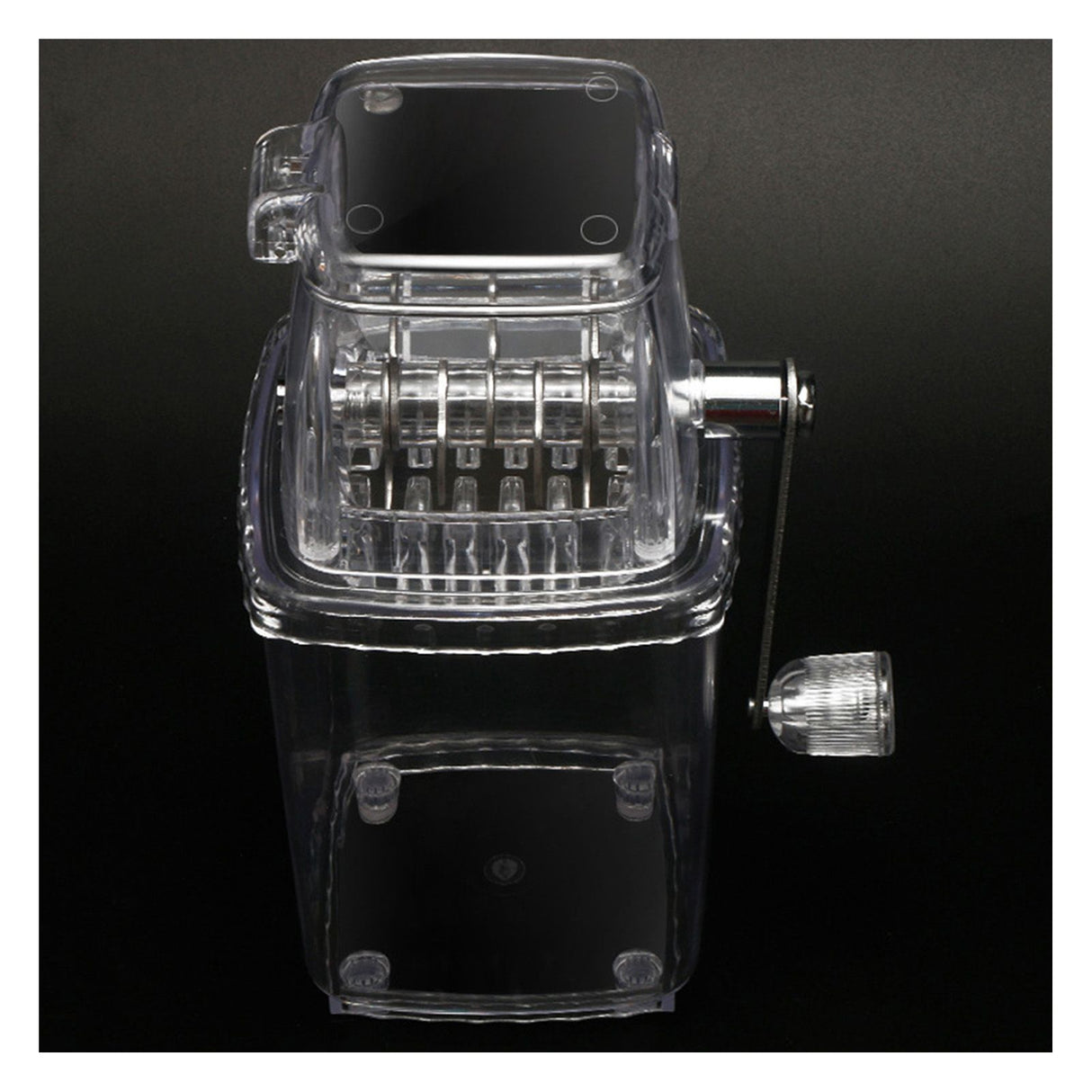 Portable Ice Crusher 1.25L Hand Cranked DIY Manual Shaved Ice Chopper Machine for Home Outdoor Camping Use Transparent