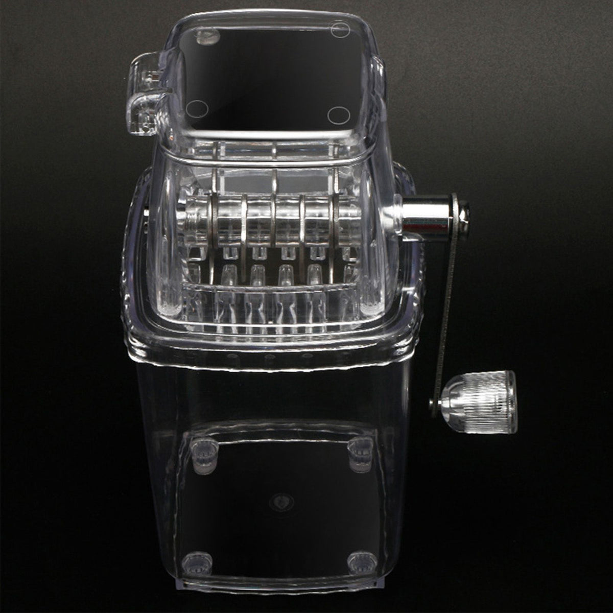 Portable Ice Crusher 1.25L Hand Cranked DIY Manual Shaved Ice Chopper Machine for Home Outdoor Camping Use Transparent