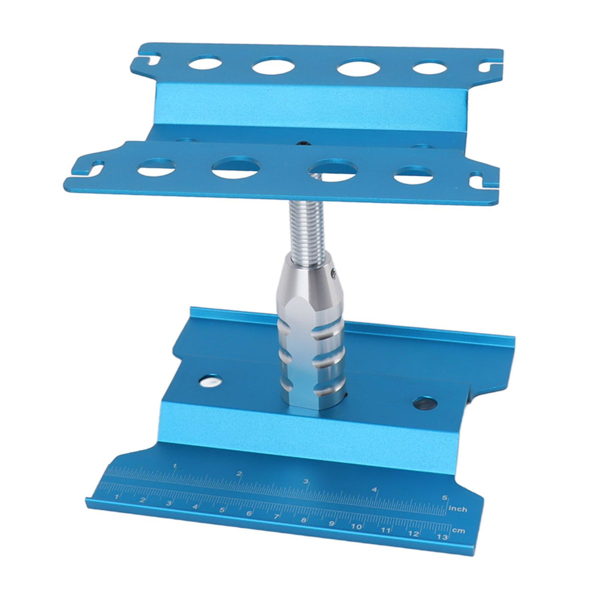 RC Car Work Stand Aluminum Repair Workstation Model Repair Table With Accurate Scale 360 Degree Rotation Blue
