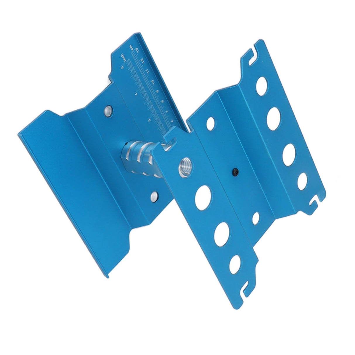 RC Car Work Stand Aluminum Repair Workstation Model Repair Table With Accurate Scale 360 Degree Rotation Blue