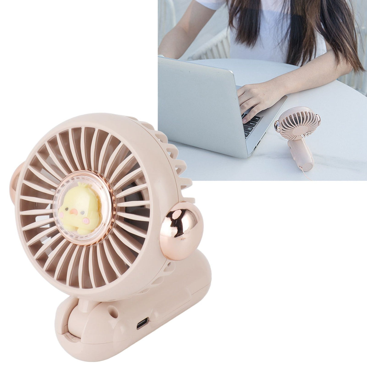 Foldable Mini Fan Cute Lightweight 900mAh Adjustable Low Noise Handheld Fan for Summer Pink
