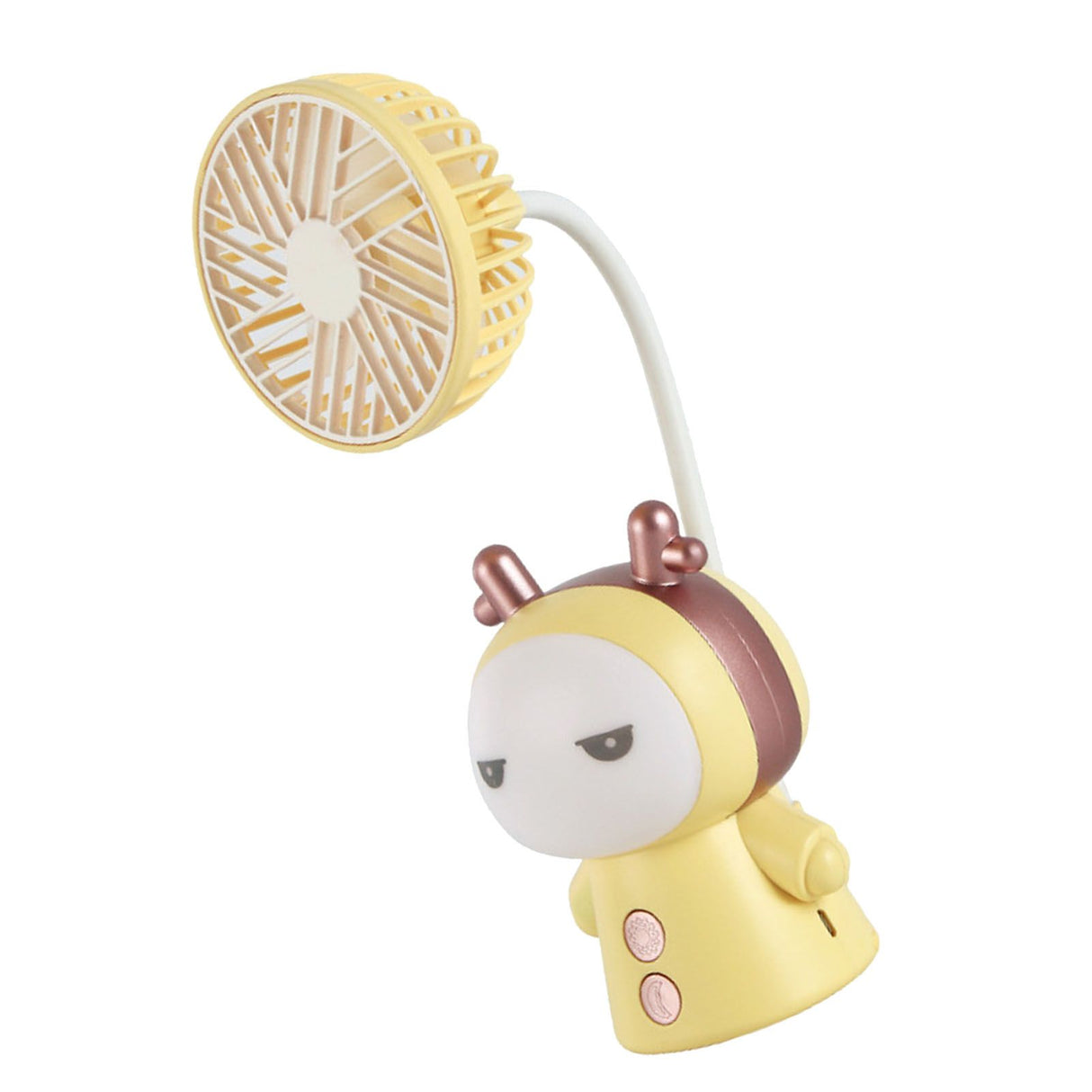 Mini Handheld Fan Portable USB Rechargeable Fan ABS Foldable Desk Fan for Home Travel Office Library Lemon