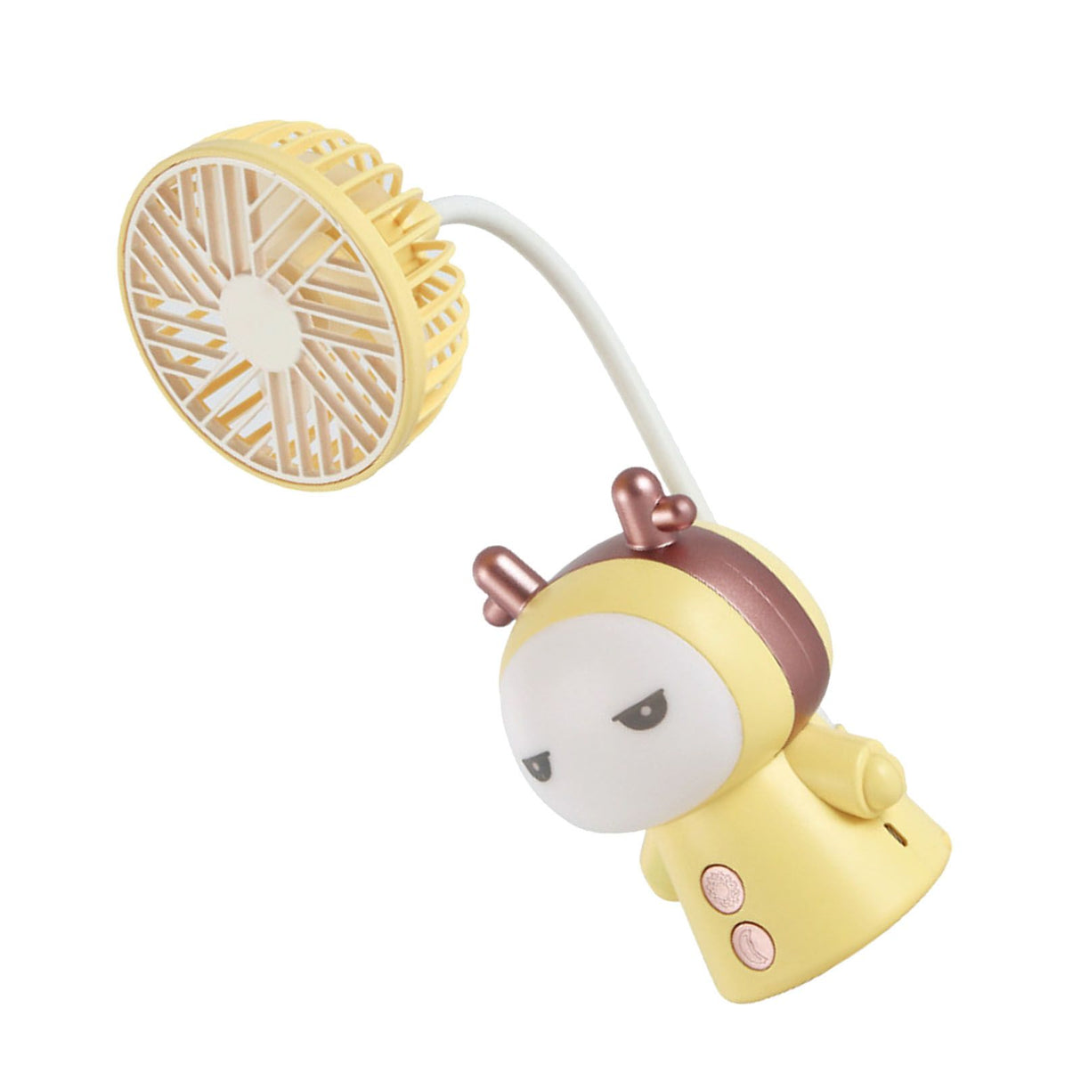 Mini Handheld Fan Portable USB Rechargeable Fan ABS Foldable Desk Fan for Home Travel Office Library Lemon