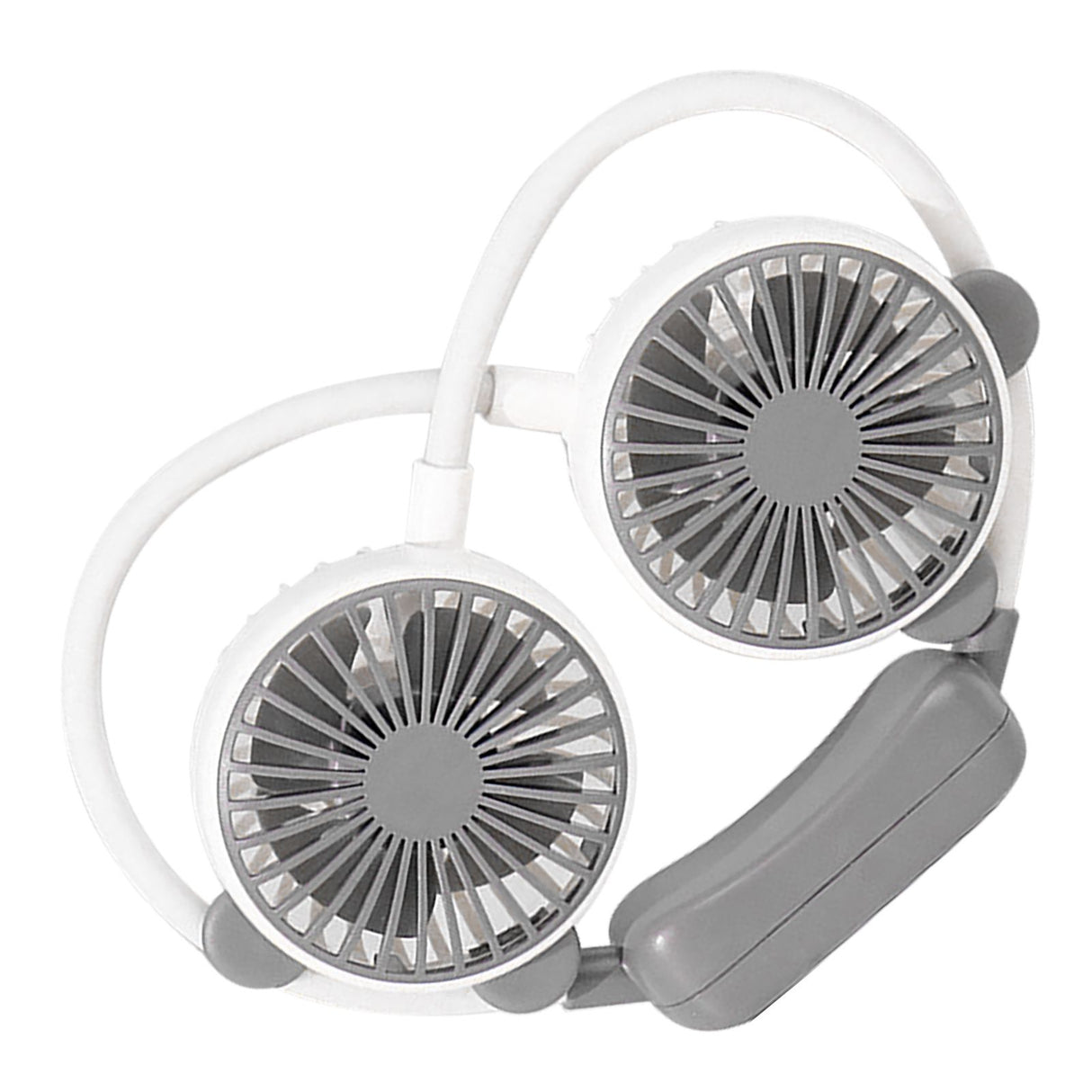 Portable Neck Fan Bendable Wearable USB Rechargeable Hand Free Mini Hanging Fan for Office Travel White