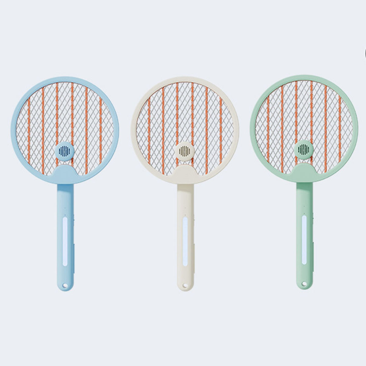 Electric Fly Swatter Racket 4 in 1 Automatic Portable Handheld Electric Fly Racket Bedroom Backyard Patio Camping Sky Blue