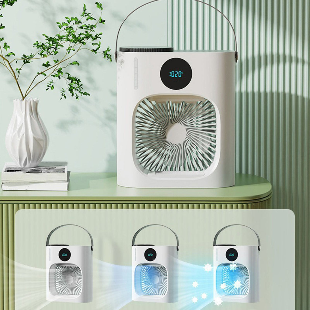 Mini Air Conditioner 900ML 3 Speeds Low Noise Cooling Humidifying USB Portable Air Cooler