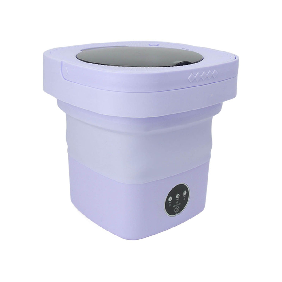 6.5L Washing Machine Folding Portable Automatic Deep Cleaning Wash and Spin Dry Washer with Water Tube 100‑240V Purple AU Plug
