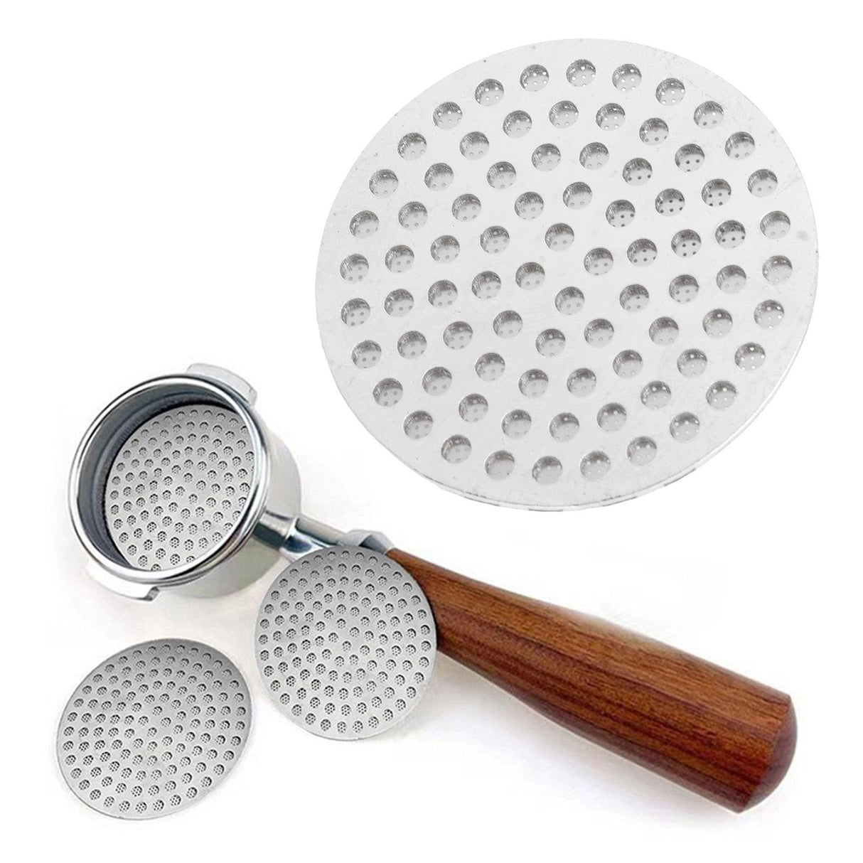 51mm Puck Screen Lower Shower Screen Reusable Coffee Portafilter Puck Screen Double Layer 100μm Secondary Water Distribution Filter