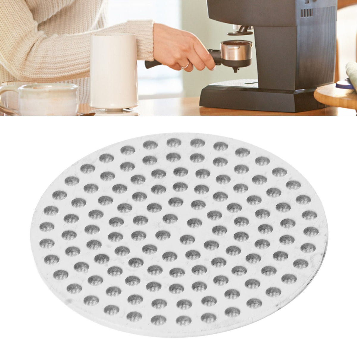 Puck Screen Double Layer 100μm 304 Stainless Steel Puck Filter Screen Reusable Filter for Portafilter Filter Basket 58.5mm