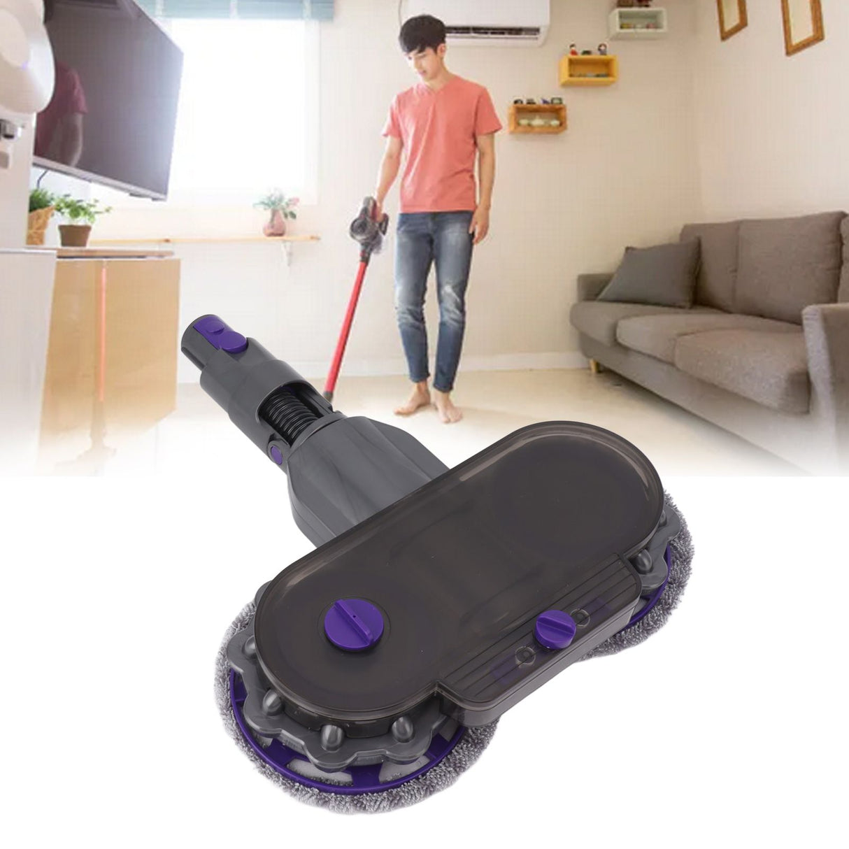 Electric Mop Cleaning Head for V10slim Vacuum Cleaners 180 Degree Rotating Electric Mop Head Attachment