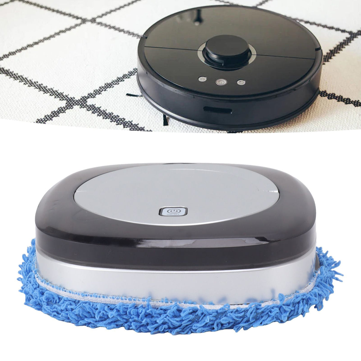 Automatic Floor Mopping Robot Mopping Robot with Water Tank Vacuum and Mop Cleaning Robot Silver