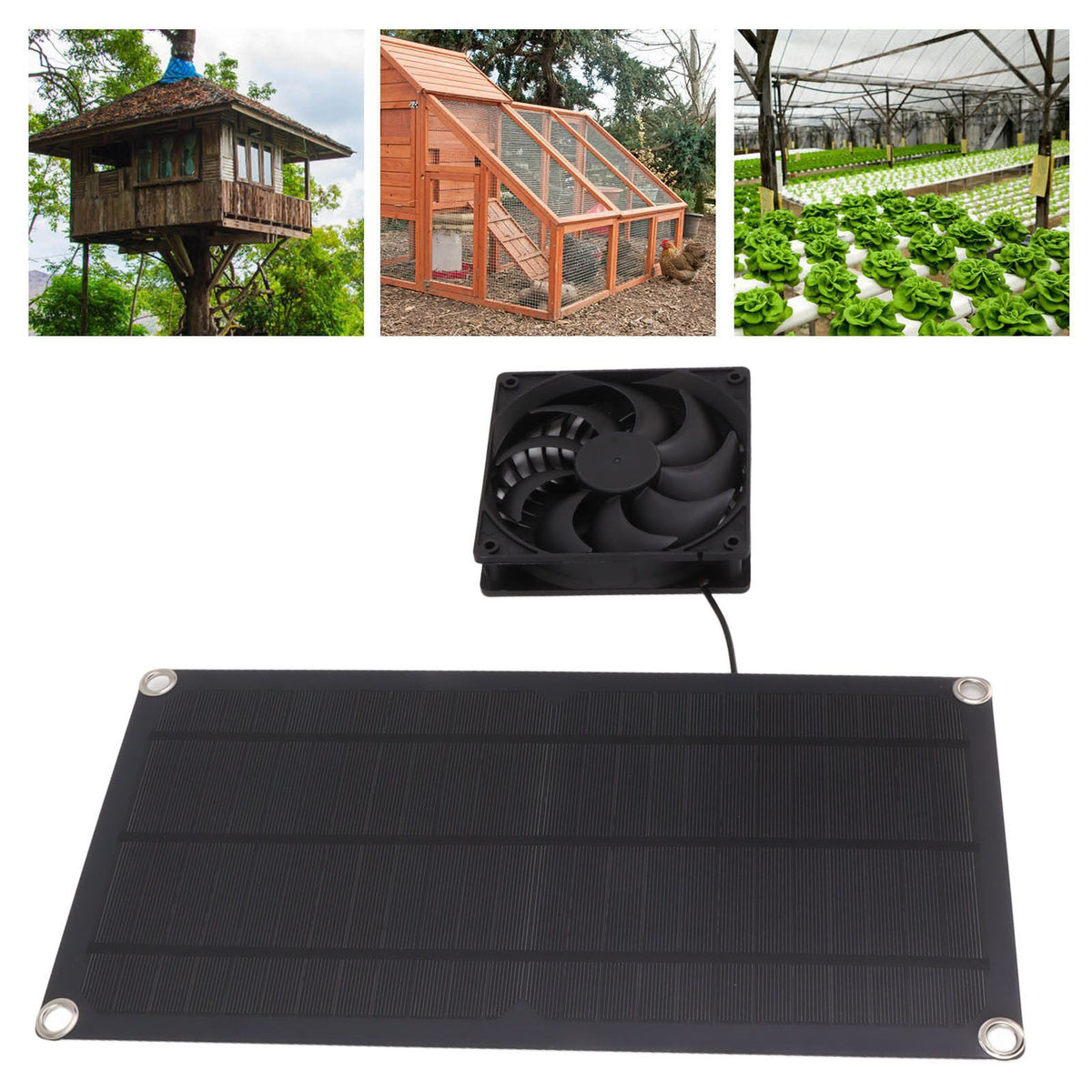 Solar Powered Fan Portable Monocrystalline Silicon 10W IP65 Waterproof Exhaust Fan for RV 18V