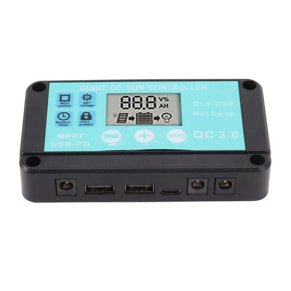 Solar Charge Controller Dual USB Output Fast Charging Solar Panel Regulator 12V/24V for Household Industry 100A