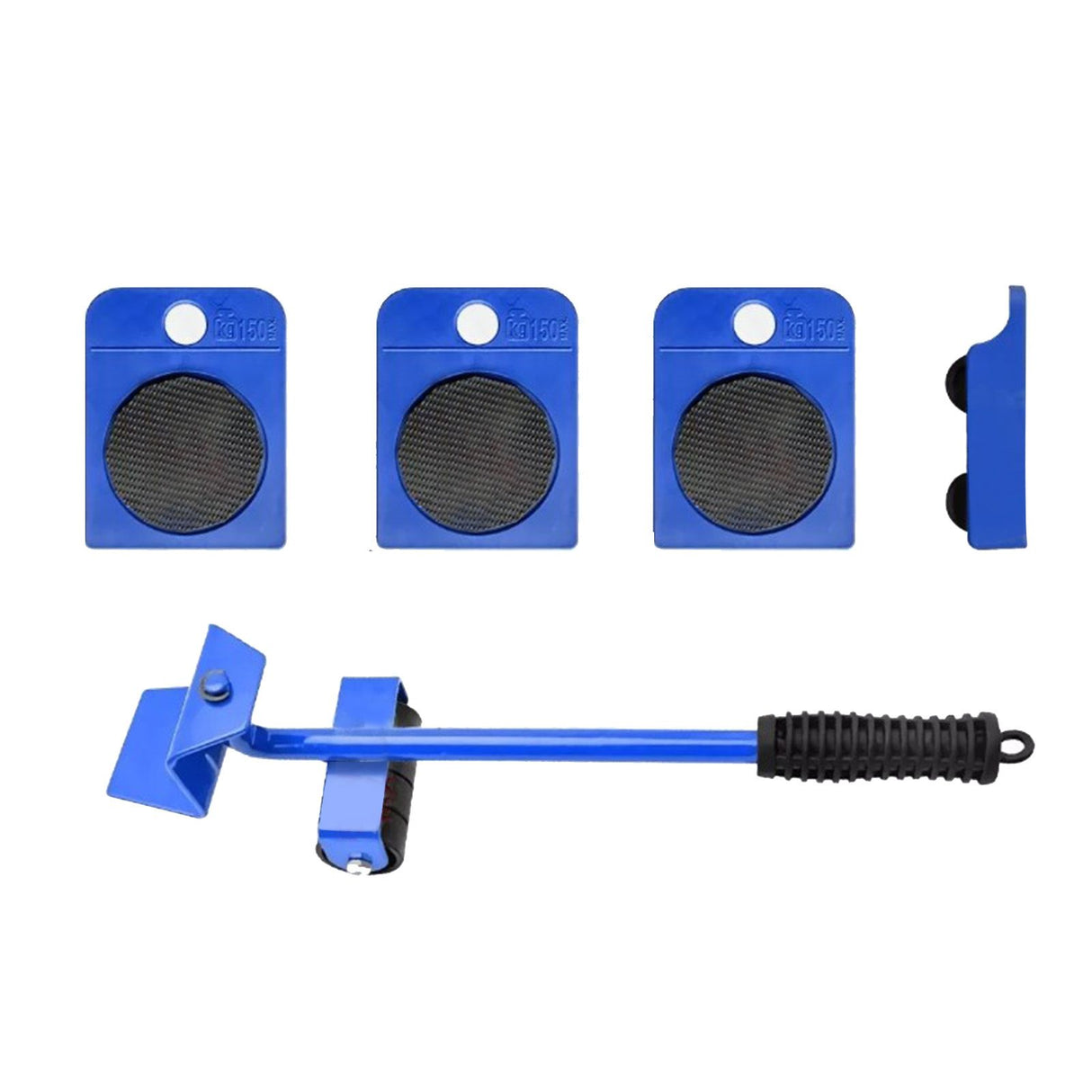 Heavy Duty Furniture Lifter Household Furniture Mover with 4 Wheel Rollers 1 Wheel Bar Blue