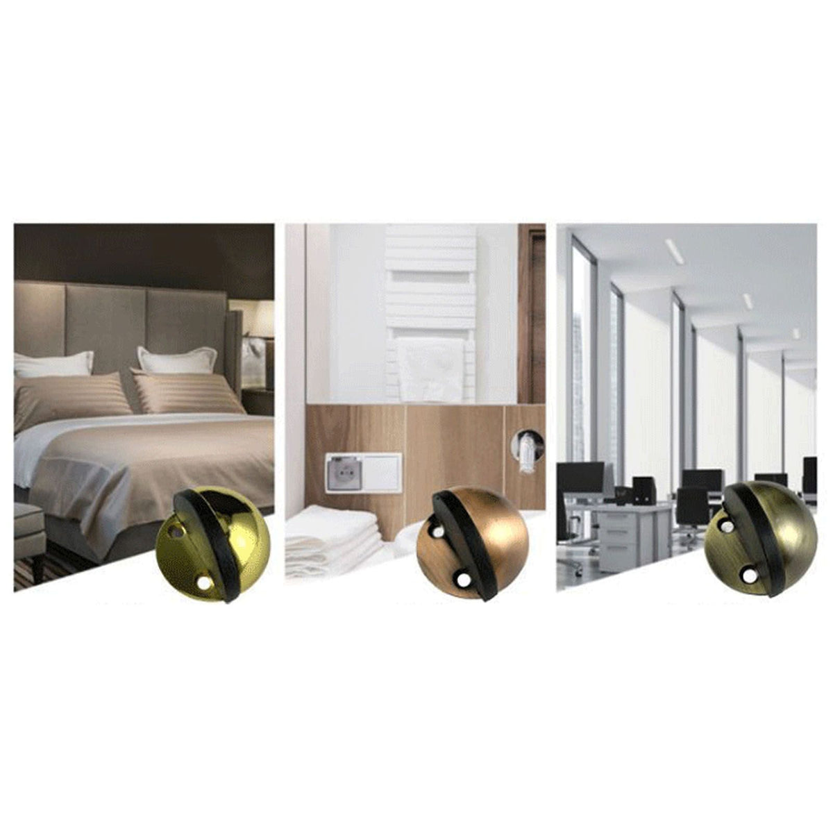 Dome Door Stop 304 Stainless Steel Sound Dampening Floor Door Bumper Punching Free Collision Proof