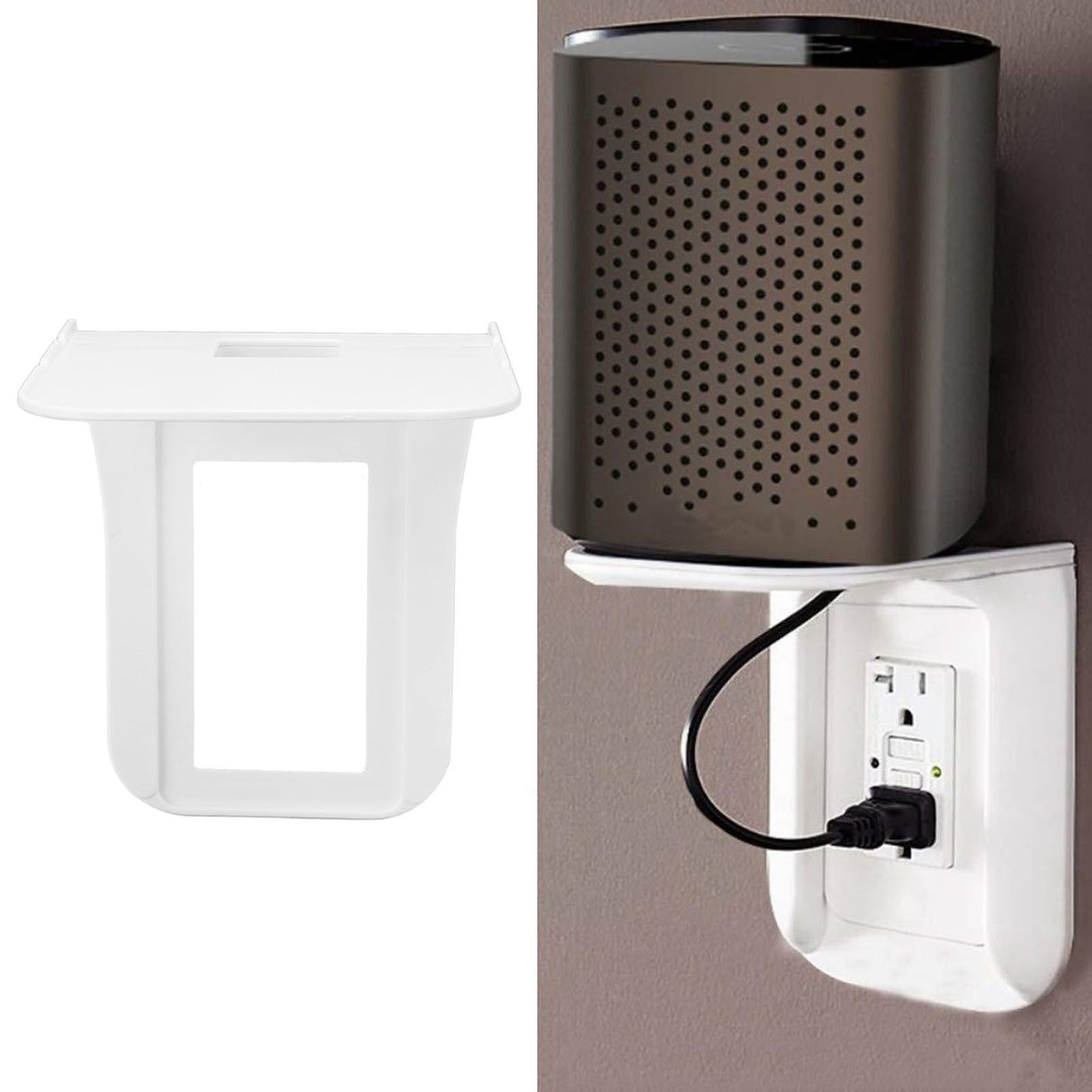 Wall Mounted Outlet Shelf ABS Hole Design Simple Power Charger Shelf Phone Charging Holder