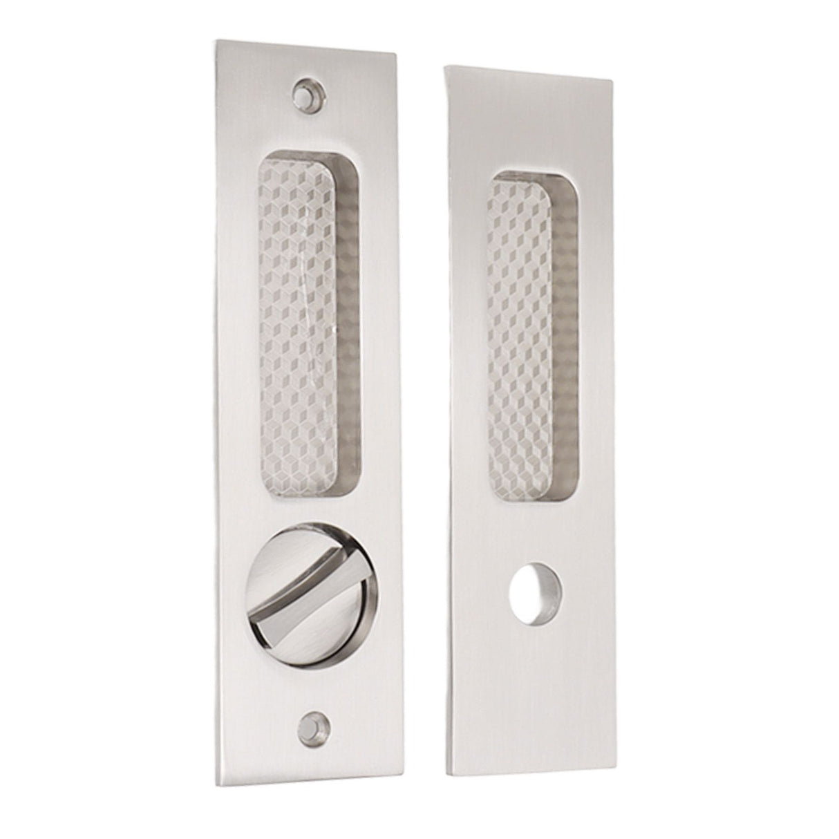 Sliding Door Mortise Lock with 2 Keys Zinc Alloy Invisible Recessed Handle Latch Pocket for Wood Furniture Hardware Brushed Nickel