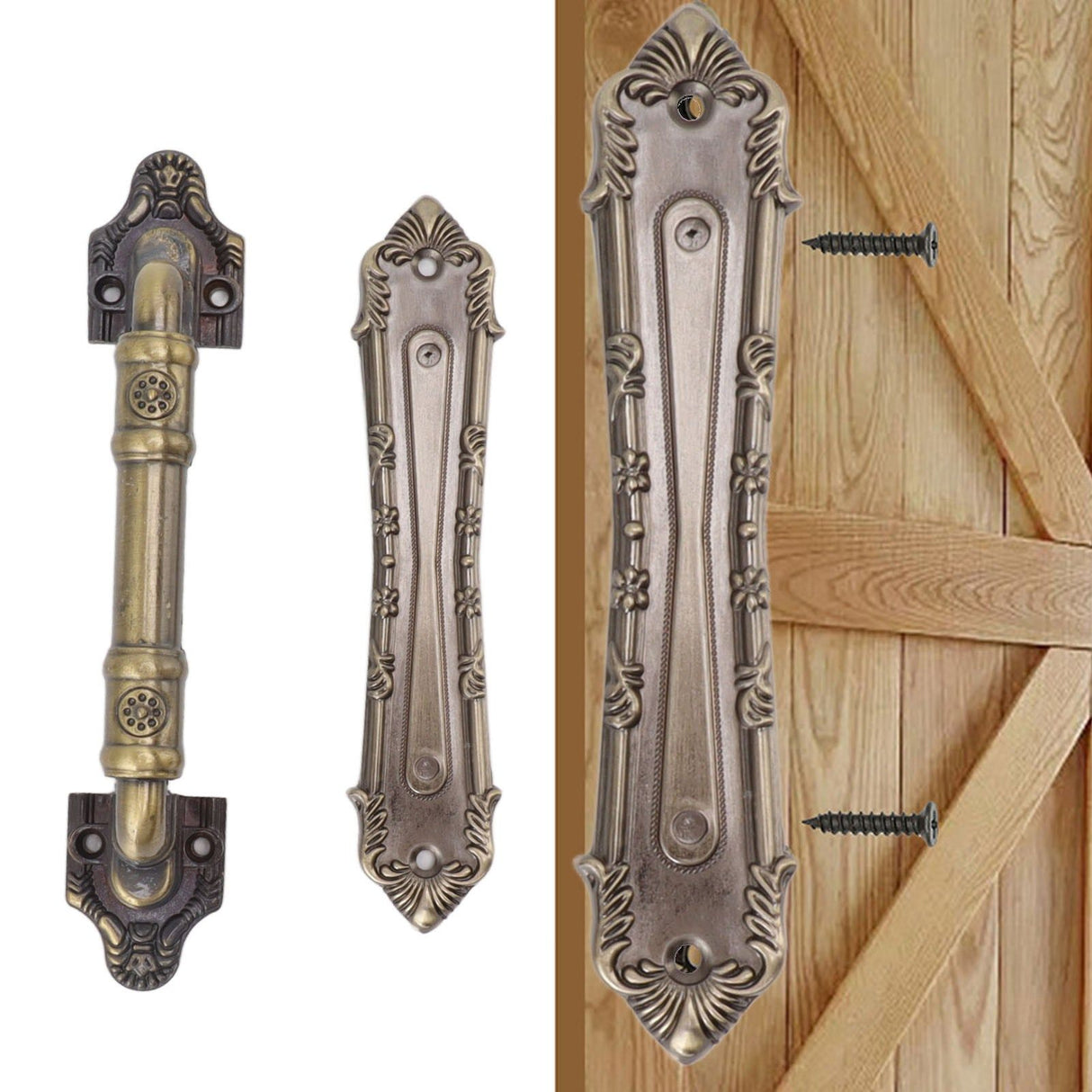 Pull Handle Bronze Exquisite Vintage Style Electroplated Gate Pull Sliding Door Handle
