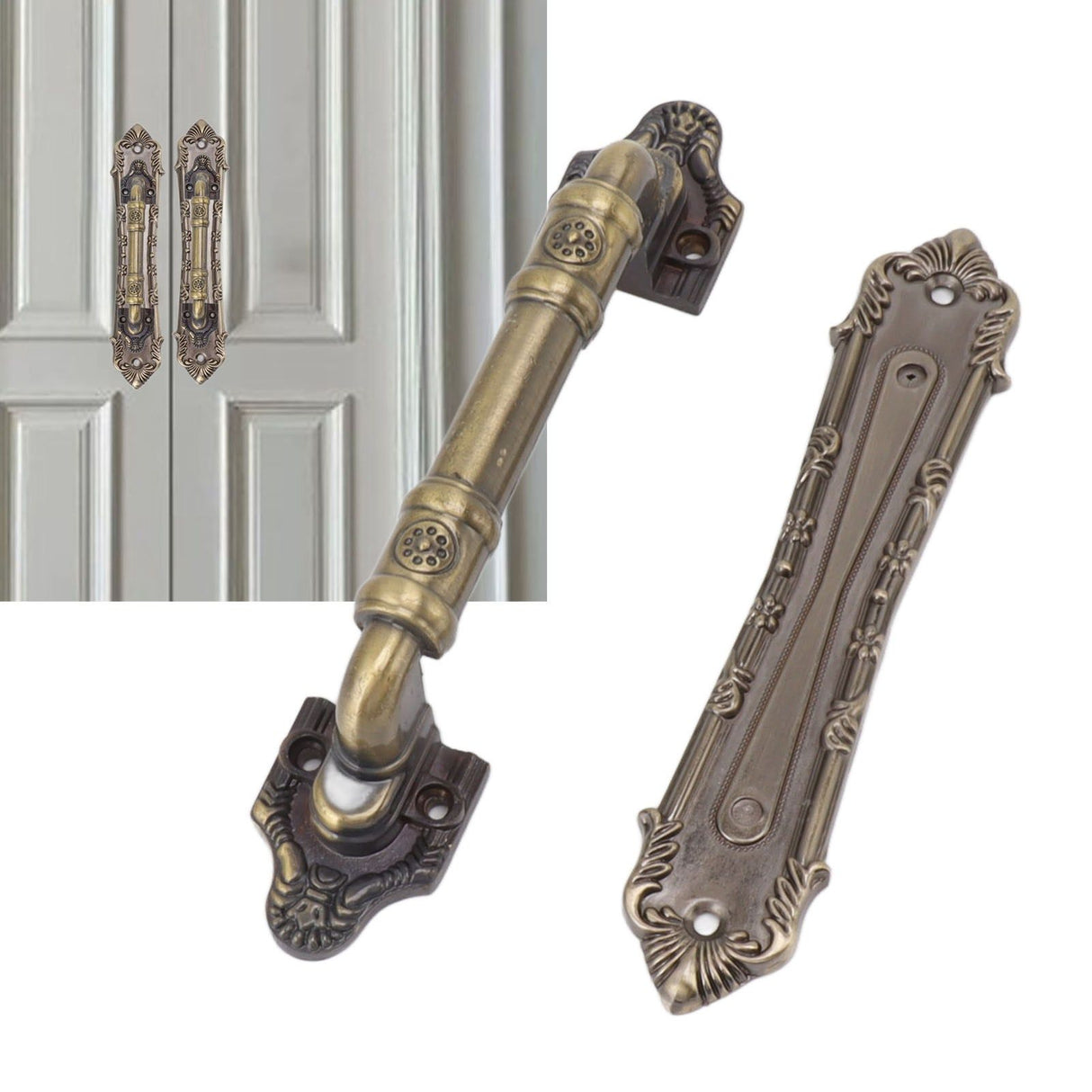 Pull Handle Bronze Exquisite Vintage Style Electroplated Gate Pull Sliding Door Handle