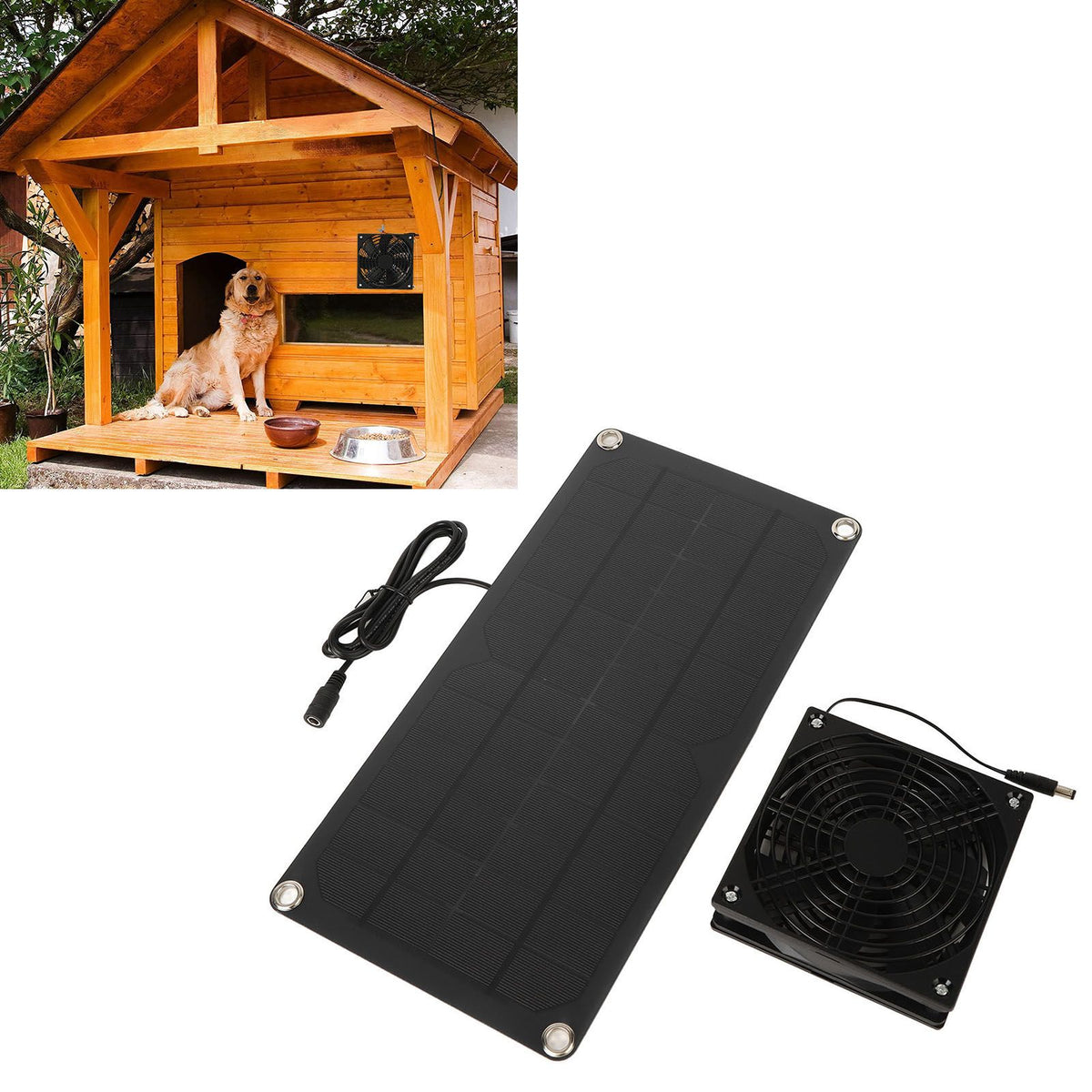 Solar Panel Fan Kit 20W Powered Mini Portable for Greenhouse Chicken Coop Pet House Window Exhaust