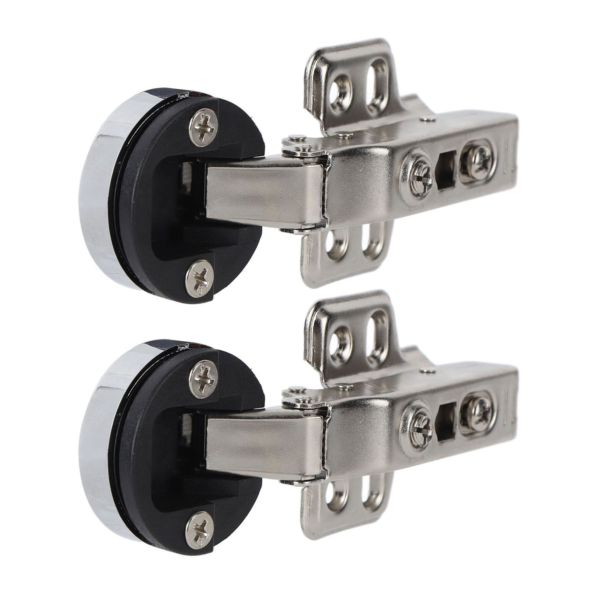 2Set Stainless Steel 201 Cabinet Glass Door Hinge 35 Cup Glass Door Damping Buffer Hinge Straight ArmFull Overlay 18mm