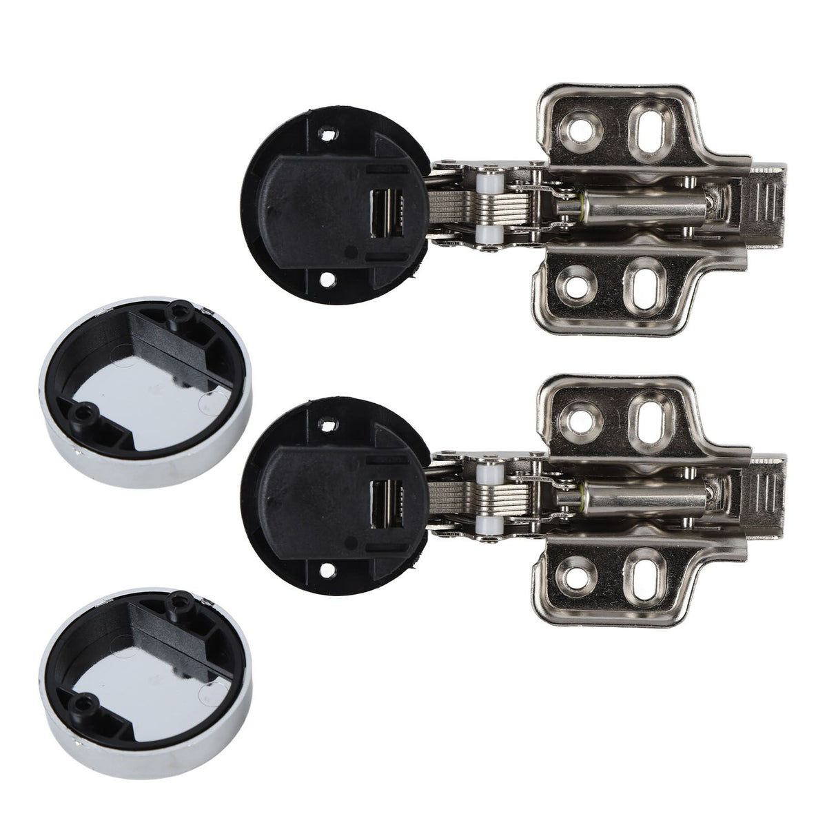 2Set Stainless Steel 201 Cabinet Glass Door Hinge 35 Cup Glass Door Damping Buffer Hinge Straight ArmFull Overlay 18mm