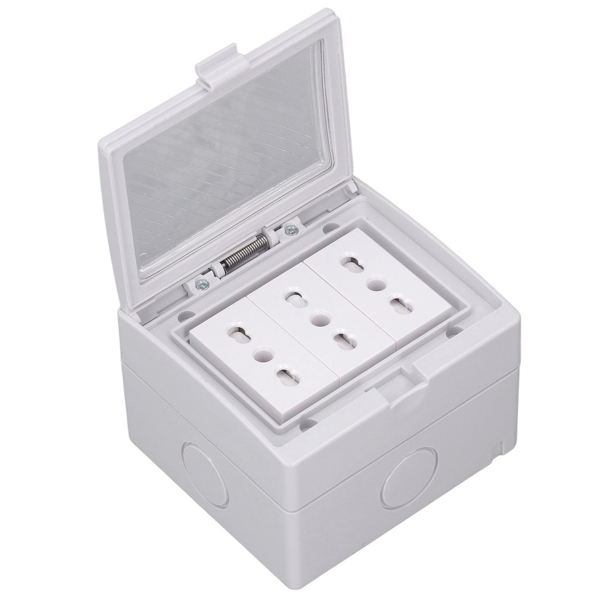 Waterproof Wall Socket IP55 Dustproof Flame Retardant Housing 3 Port Wall Outlet for Outdoor Italian Plug 110‑250V