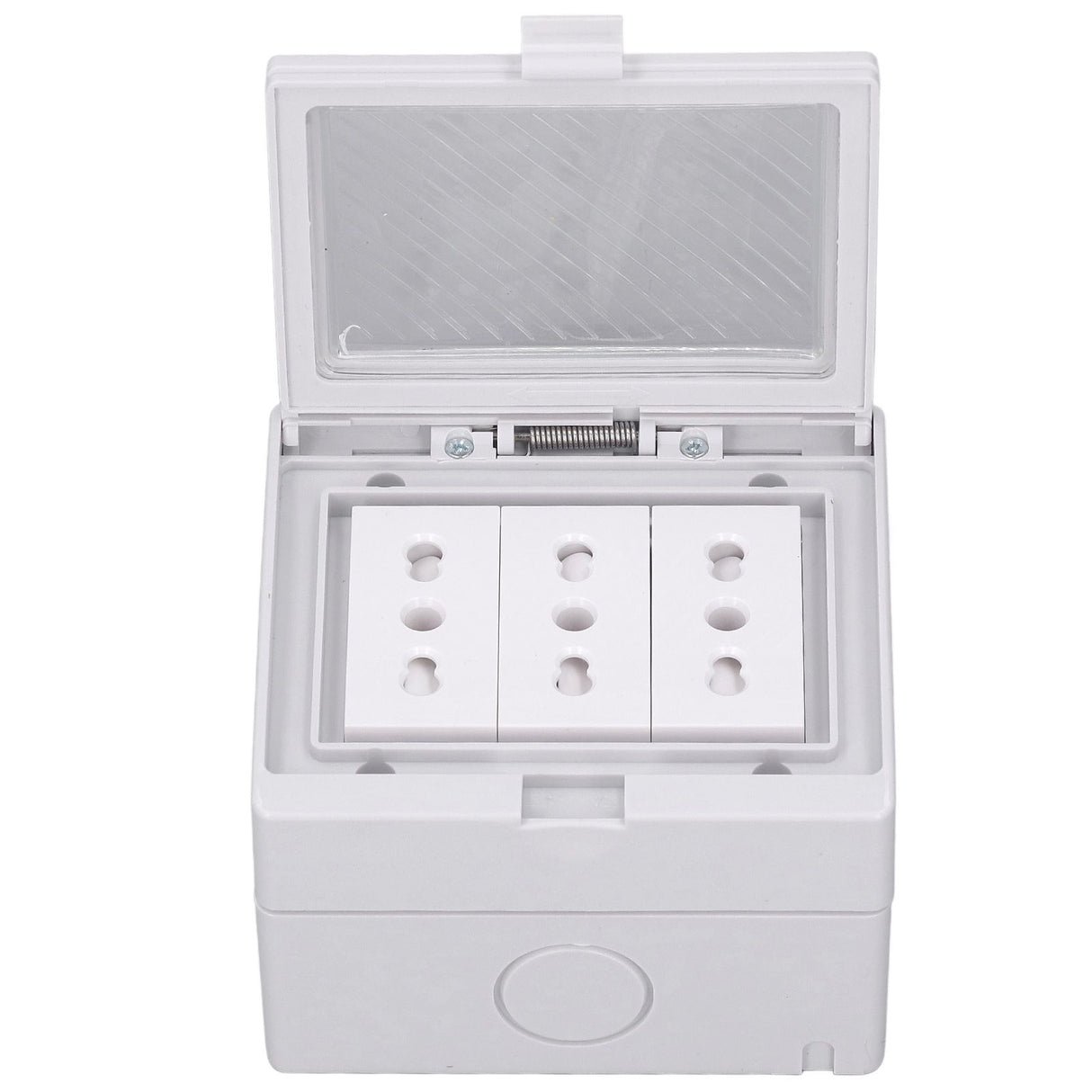 Waterproof Wall Socket IP55 Dustproof Flame Retardant Housing 3 Port Wall Outlet for Outdoor Italian Plug 110‑250V