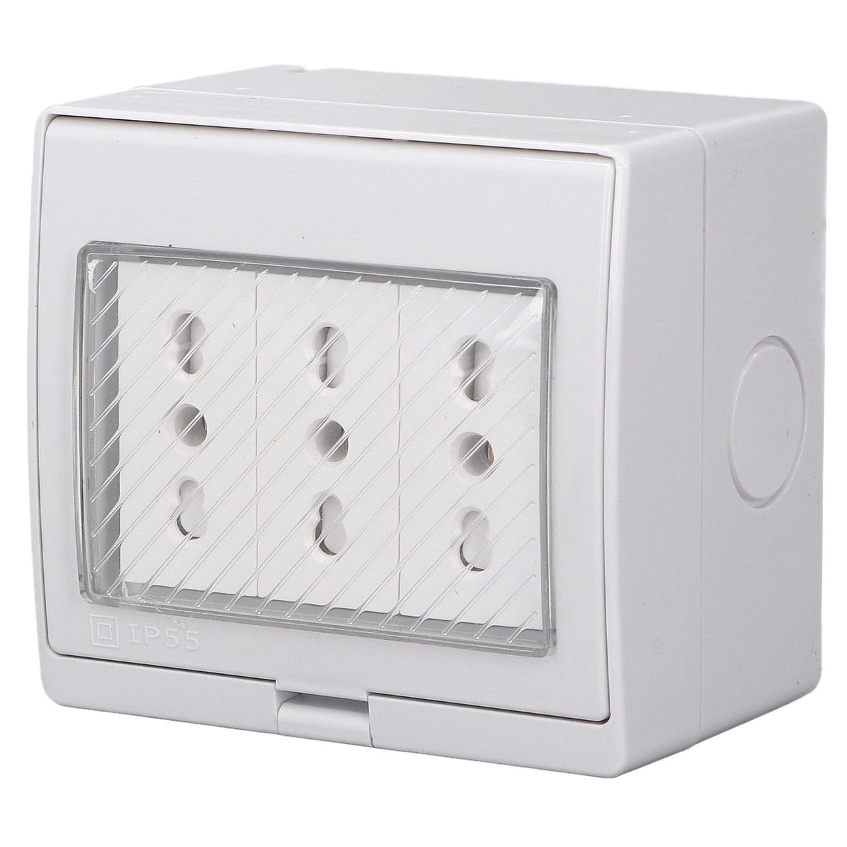 Waterproof Wall Socket IP55 Dustproof Flame Retardant Housing 3 Port Wall Outlet for Outdoor Italian Plug 110‑250V