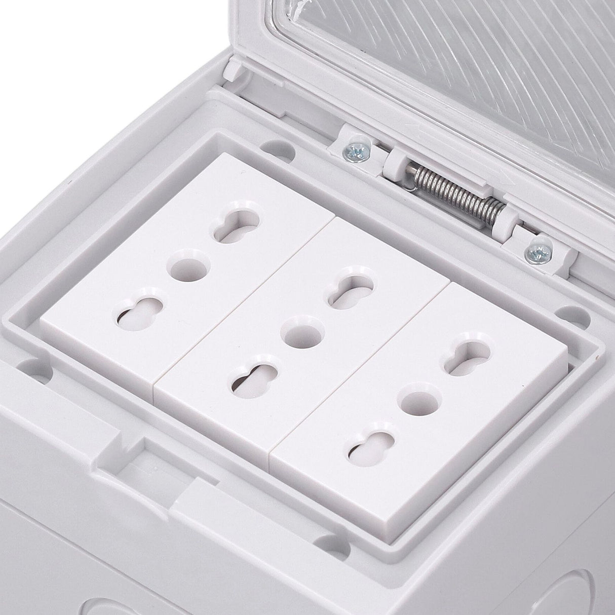 Waterproof Wall Socket IP55 Dustproof Flame Retardant Housing 3 Port Wall Outlet for Outdoor Italian Plug 110‑250V