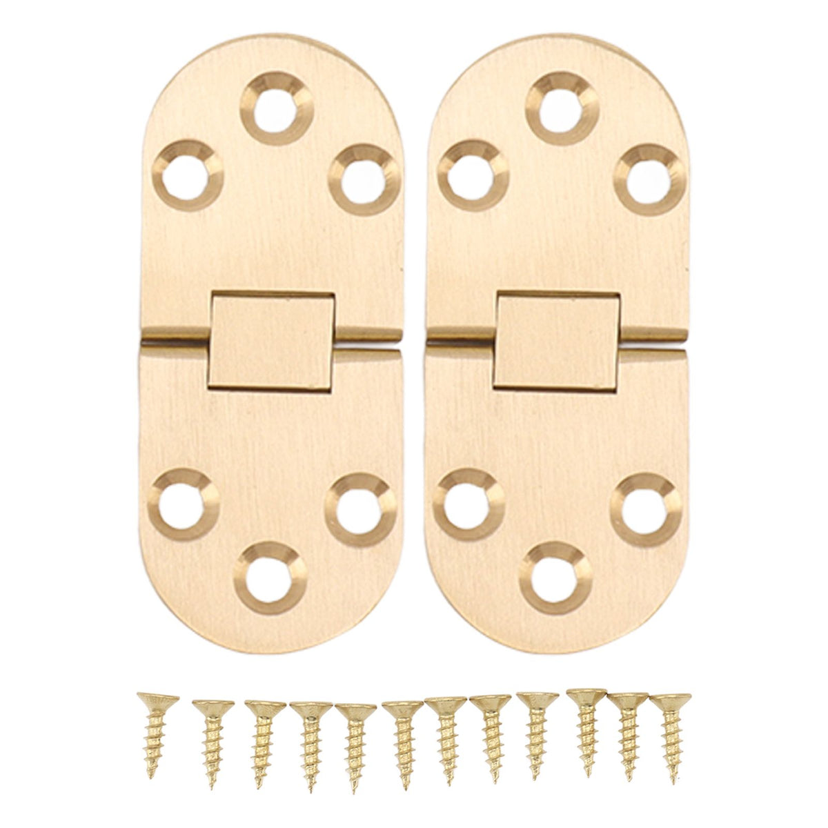 2 Sets Folding Flip Top Hinge Rustproof Round Edge 180 Degree Brass Flap Hinge with Screws for Folding Table Sewing Machine 2.5mm/0.10in