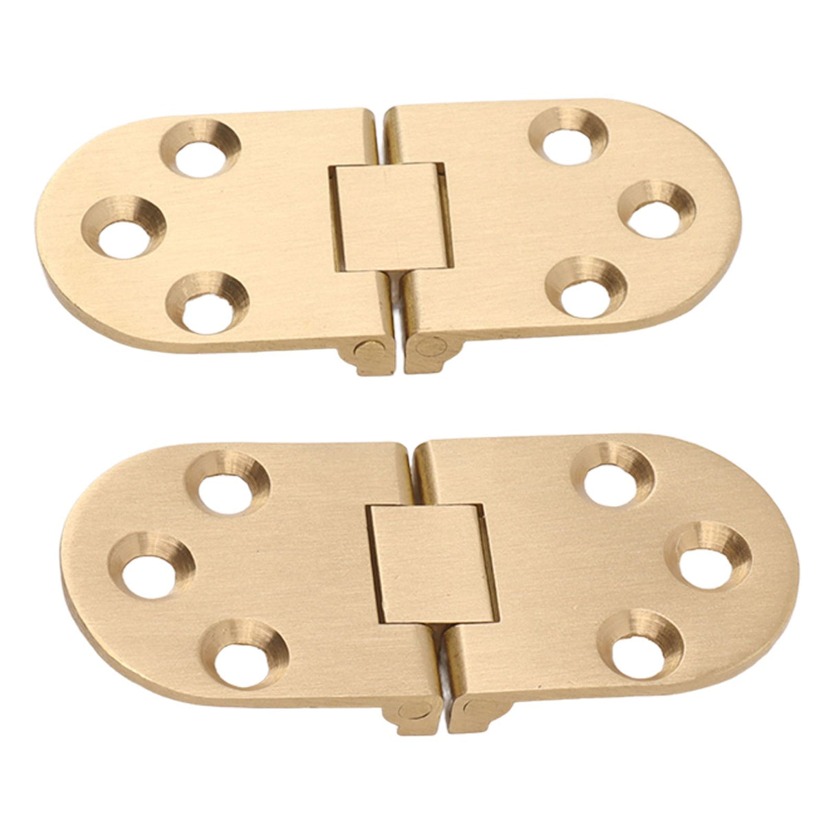 2 Sets Folding Flip Top Hinge Rustproof Round Edge 180 Degree Brass Flap Hinge with Screws for Folding Table Sewing Machine 2.5mm/0.10in