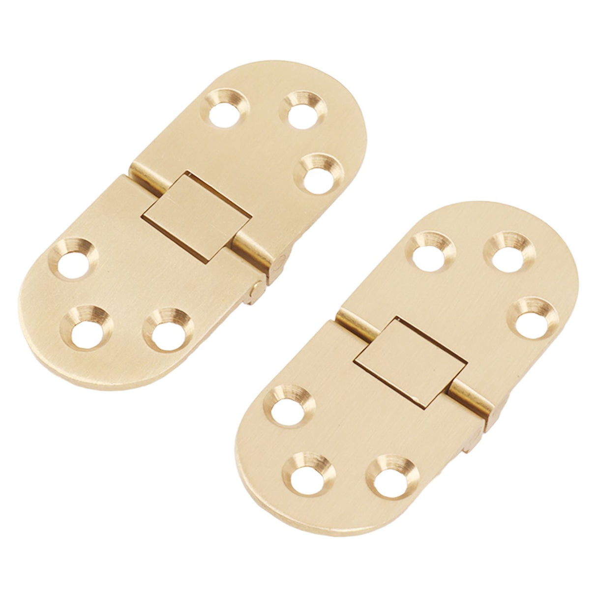 2 Sets Folding Flip Top Hinge Rustproof Round Edge 180 Degree Brass Flap Hinge with Screws for Folding Table Sewing Machine 2.5mm/0.10in