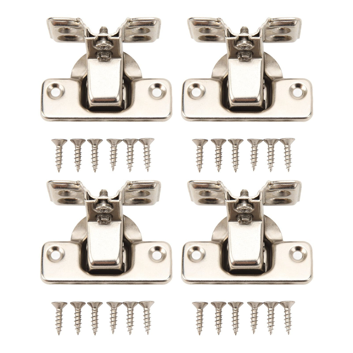 4PCS Cabinet Hinge with 4 Hole Base Cold Rolled Steel Short Arm Cupboard Hinge for Kitchen Bedroom