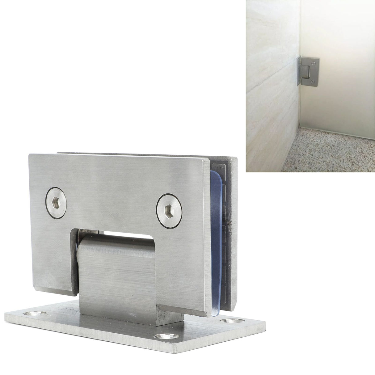 2Pcs Glass Door Hinge Heavy Duty Glass Door 90 Degree Hinges Durable Stainless Steel Bathroom Gate Clamp for Bathroom Toilet