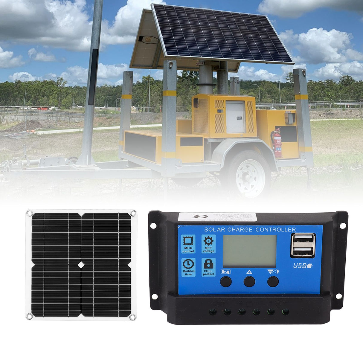 12W 12V Solar Panel Kit Semi Flexible Monocrystalline IP65 Waterproof Portable Solar Charger with 100A Controller for RV